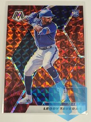 2021 Panini Mosaic Reactive Red Leody Taveras #219 RC Texas Rangers